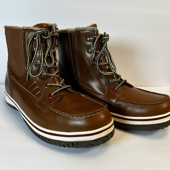 Pajar CANADA Grainger Lace Up Boots Zipper Men's 11 Tan Brown Waterproof